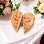 Personalized wooden magnetic ring box for love