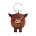 Carry a Piece of the Highlands – Custom Wooden Highland Cow Keychain – For Cow Lovers and Cherished Moments - Image 4