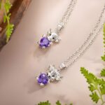 Embrace Whimsy and Love – Birthstone Sterling Silver Highland Cow Necklace – For Cherished Daughters & Loved Ones - Image 3
