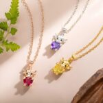 Embrace Whimsy and Love – Birthstone Sterling Silver Highland Cow Necklace – For Cherished Daughters & Loved Ones - Image 4