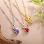 Embrace Whimsy and Love – Birthstone Sterling Silver Highland Cow Necklace – For Cherished Daughters & Loved Ones - Image 5