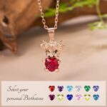Embrace Whimsy and Love – Birthstone Sterling Silver Highland Cow Necklace – For Cherished Daughters & Loved Ones - Image 7