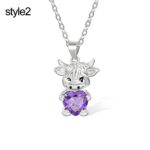 Embrace Whimsy and Love – Birthstone Sterling Silver Highland Cow Necklace – For Cherished Daughters & Loved Ones - Image 10