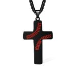 Carry Faith and Passion Close – Custom Bible Verse Cross Necklace for Boys Celebrating Milestones - Image 3