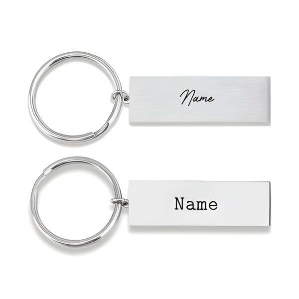 Engraved stainless steel keychain for heartfelt moments