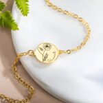Custom name birth flower bracelet for cherished moments