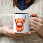 Embrace Cozy Moments – Custom Highland Cow Mug with Name – For Cherished Birthdays and Celebrations - Image 4