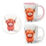 Custom Highland cow mug with name for cozy moments