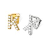 Custom initial zircon letter grillz for hip-hop enthusiasts