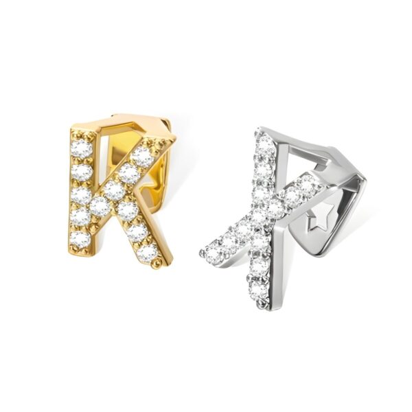 Custom initial zircon letter grillz for hip-hop enthusiasts