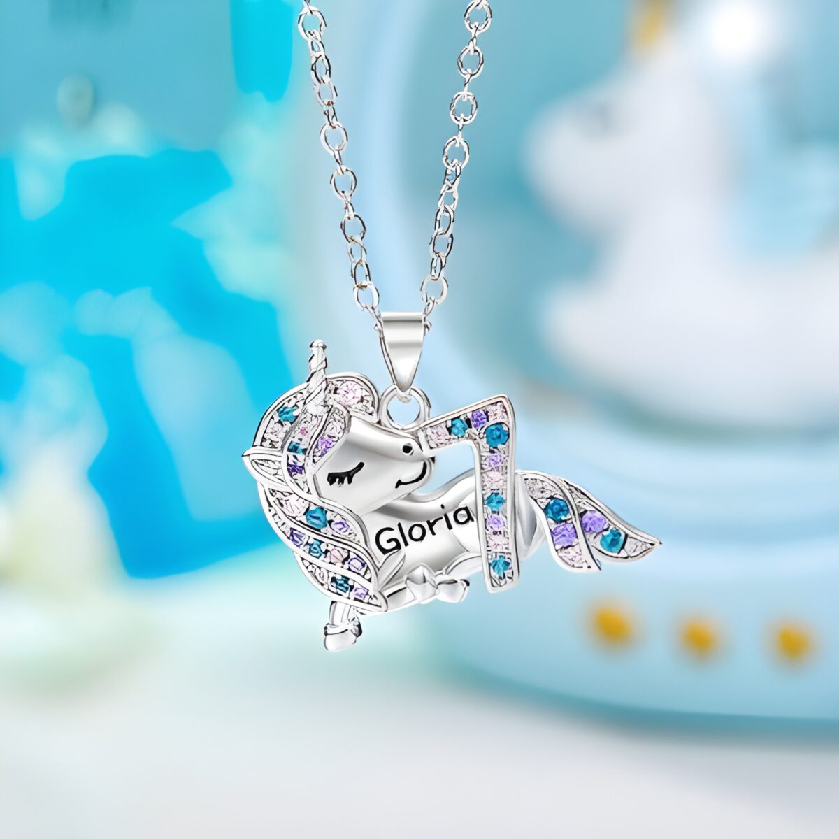 Unicorn necklace for little girls' special occasions
