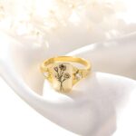 Embrace Your Family's Bloom – Custom Birth Flower Signet Ring – A Cherished Keepsake for Her Special Moments - Image 3