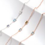 Custom square birthstone necklace for loved ones