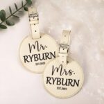 Embrace Your Journey Together – Custom Round Leather Luggage Tags – For Newlyweds’ Honeymoon Adventures - Image 2