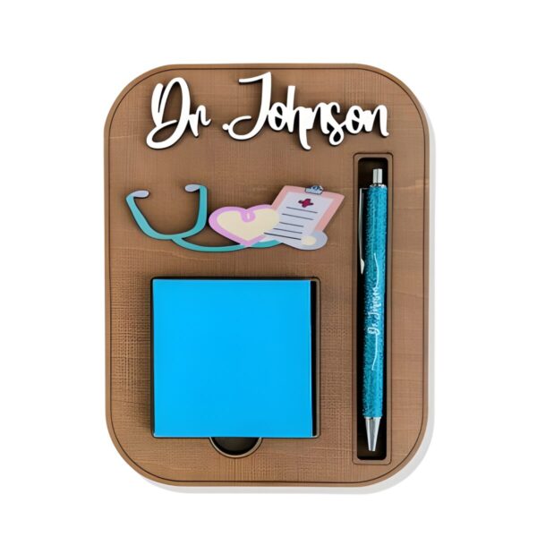 Custom medical sticky note holder for caregivers