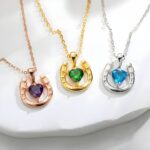 Embrace Luck and Love – Heartbirthstone Horseshoe Necklace – For Daughters, Bridesmaids & Horse Lovers - Image 2