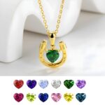 Embrace Luck and Love – Heartbirthstone Horseshoe Necklace – For Daughters, Bridesmaids & Horse Lovers - Image 6
