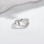 Embrace Her Heart – Dainty Initial & Floral Ring – A Timeless Token for Your Beloved - Image 4