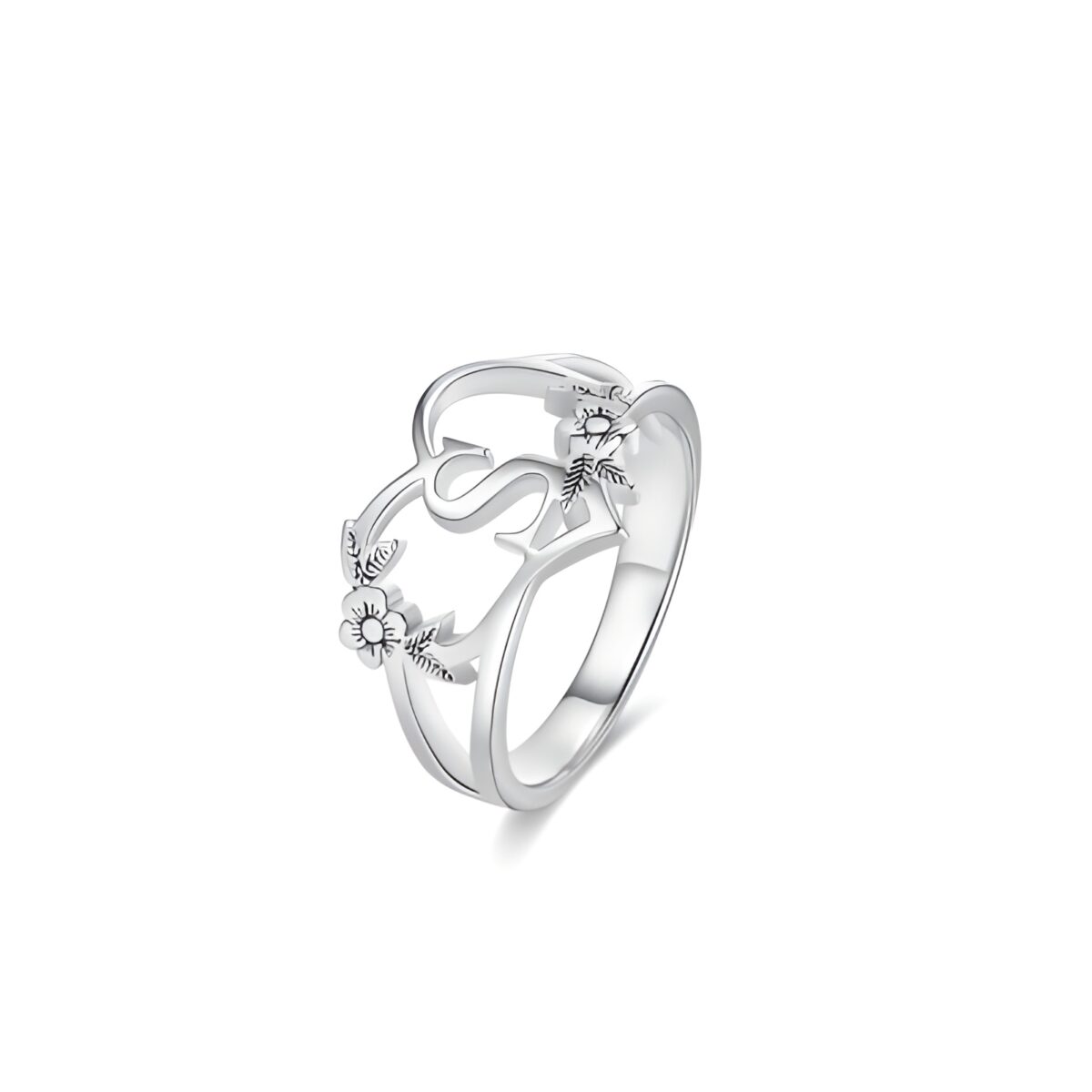 Personalized initial floral ring for heartfelt moments