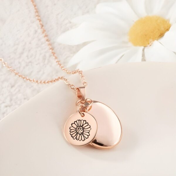 Personalized birth flower locket necklace for cherished memories