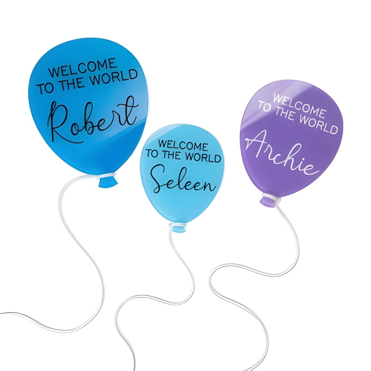 Custom balloon acrylic birth announcement for newborns