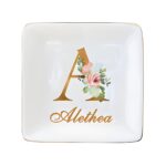 Personalized ceramic ring dish for treasured memories