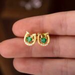 Embrace Fortune and Love – Custom Birthstone Horseshoe Stud Earrings – For Her Special Moments - Image 5