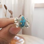Embrace Serenity – Healing Turquoise Ring in Boho Elegance – For Cherished Women and Meaningful Moments - Image 4