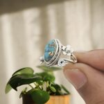 Healing turquoise ring for women in boho elegance