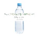 Custom greenery wedding water bottle labels for celebrations