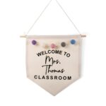 Custom boho teacher door hanger for warm classroom welcome
