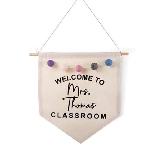 Custom boho teacher door hanger for warm classroom welcome