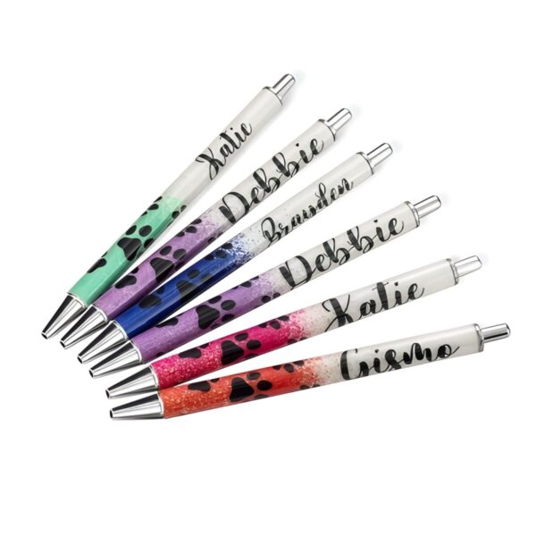 Custom glitter paw print pen for pet lovers
