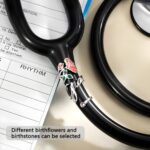 Embrace Your Unique Care – Custom Stethoscope Name Tag with Birthflower & Birthstone – For Nurses and Doctors Who Inspire - Image 2