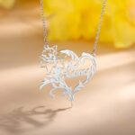 Embrace Her Story – Custom Birth Flower Necklace with Heart – A Cherished Keepsake for Mom, Wife, or Best Friend - Image 2