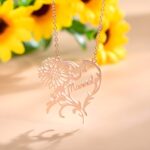 Embrace Her Story – Custom Birth Flower Necklace with Heart – A Cherished Keepsake for Mom, Wife, or Best Friend - Image 4