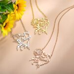 Embrace Her Story – Custom Birth Flower Necklace with Heart – A Cherished Keepsake for Mom, Wife, or Best Friend - Image 5
