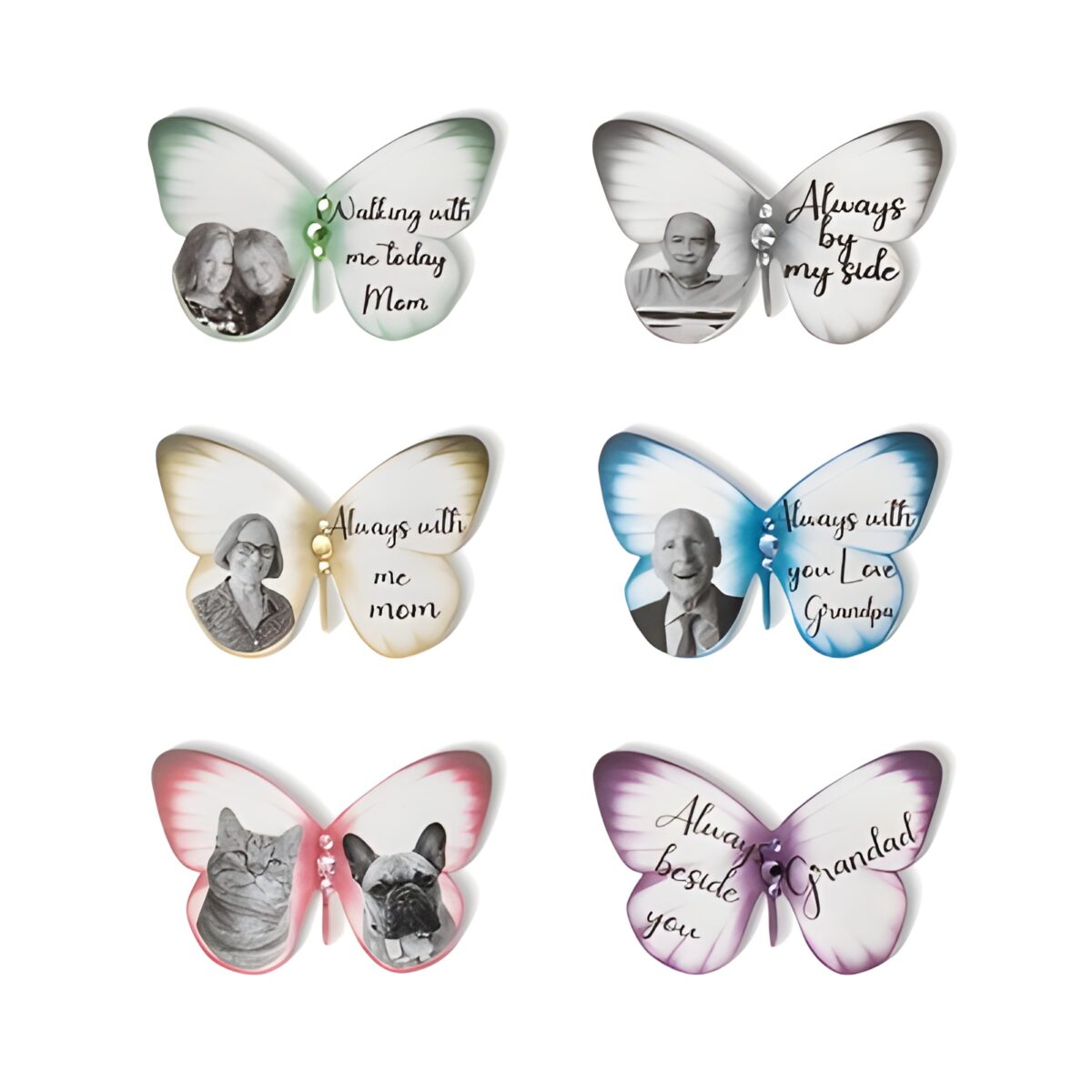 Custom silk butterfly brooch pin for brides