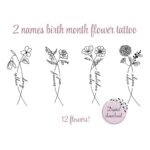 Celebrate Your Bond – Custom Dual Name & Birth Flower Tattoo Designs – For Cherished Couples & Best Friends - Image 2