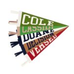 Custom name pennant flag celebrating team spirit