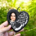 Embrace Their Memory – Custom Memorial Garden Slate with Photo & Hook – A Tender Tribute for Loved Ones - Image 3