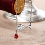 Celebrate Every Sip – Birthstone Wine Glass Necklace – For the Woman Who Loves to Toast Life - Image 2