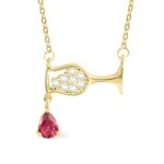 Celebrate Every Sip – Birthstone Wine Glass Necklace – For the Woman Who Loves to Toast Life - Image 7