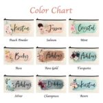 Carry Elegance – Custom Monogram Canvas Makeup Bag – A Thoughtful Keepsake for Bridesmaids and Beyond - Image 2
