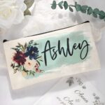 Carry Elegance – Custom Monogram Canvas Makeup Bag – A Thoughtful Keepsake for Bridesmaids and Beyond - Image 4