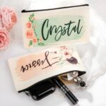 Carry Elegance – Custom Monogram Canvas Makeup Bag – A Thoughtful Keepsake for Bridesmaids and Beyond - Image 6