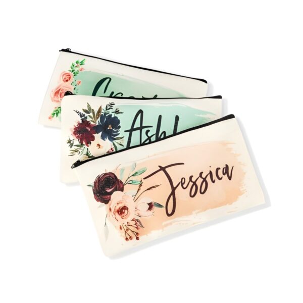 Custom monogram canvas makeup bag for elegant gifting