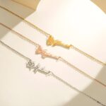 Embrace Your Story – Sterling Silver Birth Flower Necklace with Name – A Cherished Keepsake for Her Special Day - Image 2