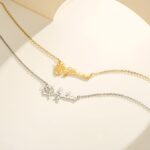 Embrace Your Story – Sterling Silver Birth Flower Necklace with Name – A Cherished Keepsake for Her Special Day - Image 3