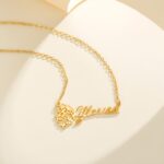 Embrace Your Story – Sterling Silver Birth Flower Necklace with Name – A Cherished Keepsake for Her Special Day - Image 4